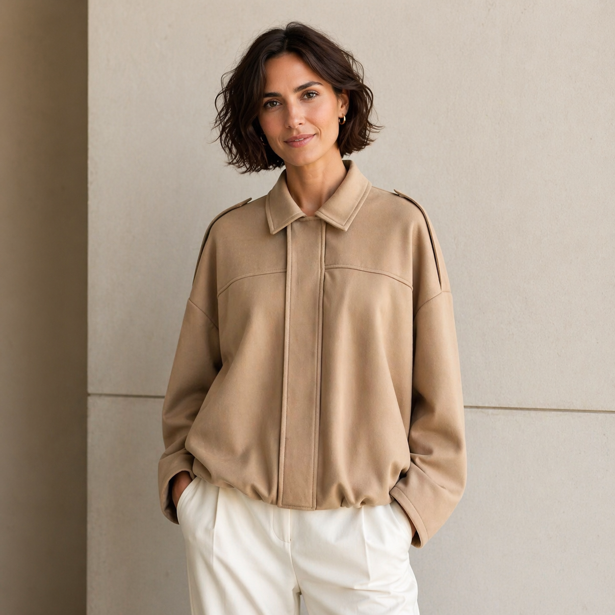 FRESH LABEL | Hailey Oversized Bomber Jacket