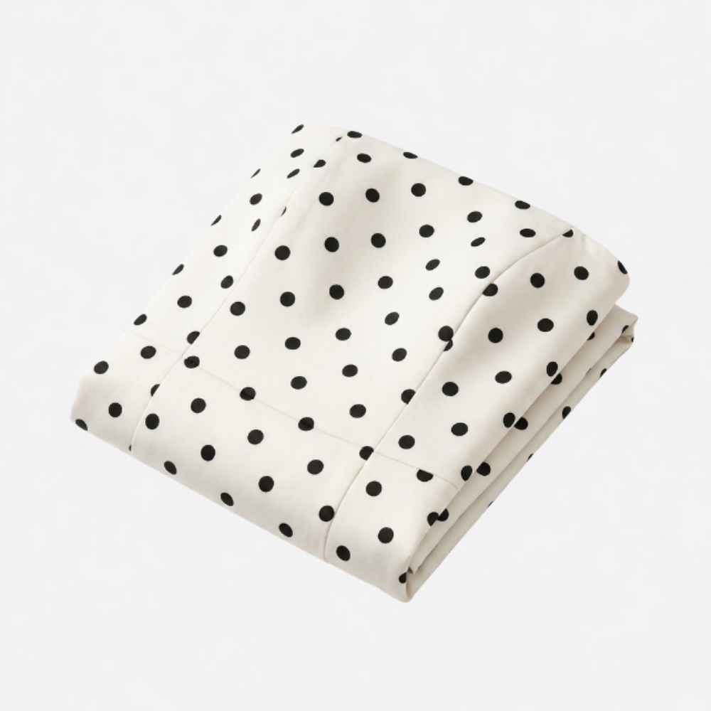 OLDMONEYLOOK | Women’s Refined Black Midi Dress with Polka Dots