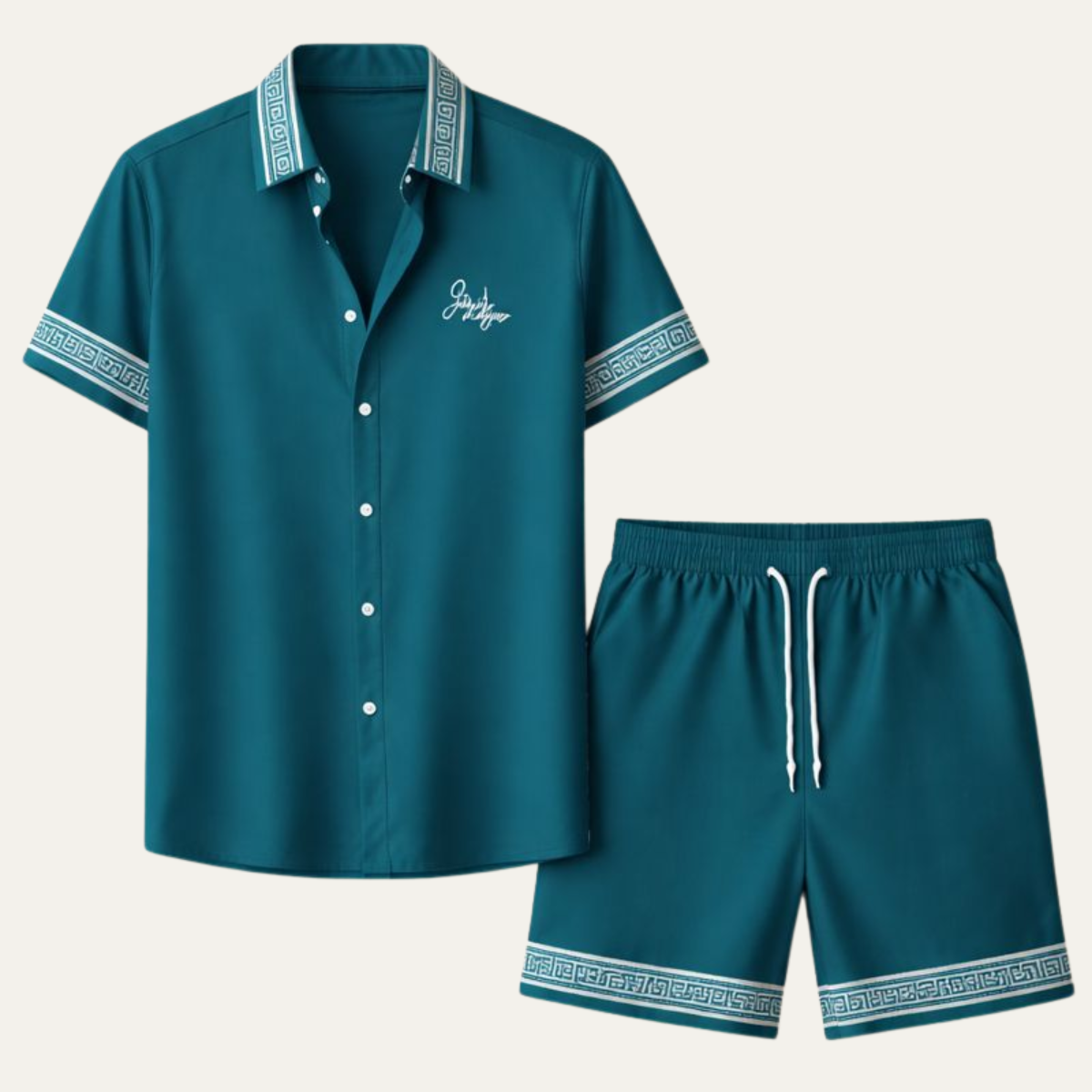 The Stonehill Men’s Retro Print Set – Shirt & Short