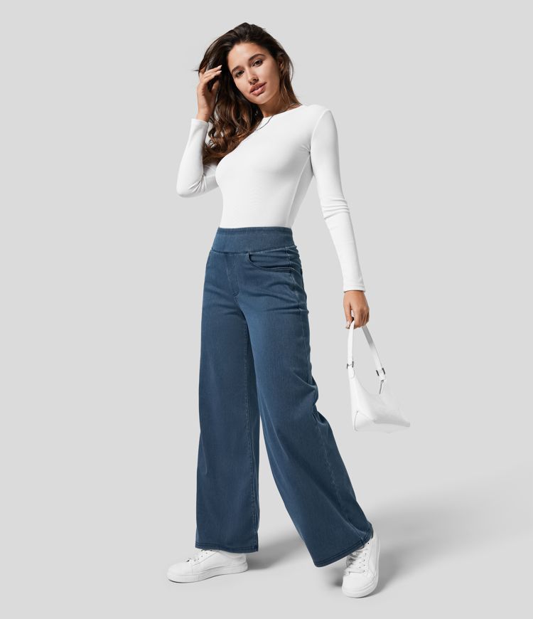 Ladies' Comfy High-Waisted Stretch Trousers | Stylish, Smooth and Flattering