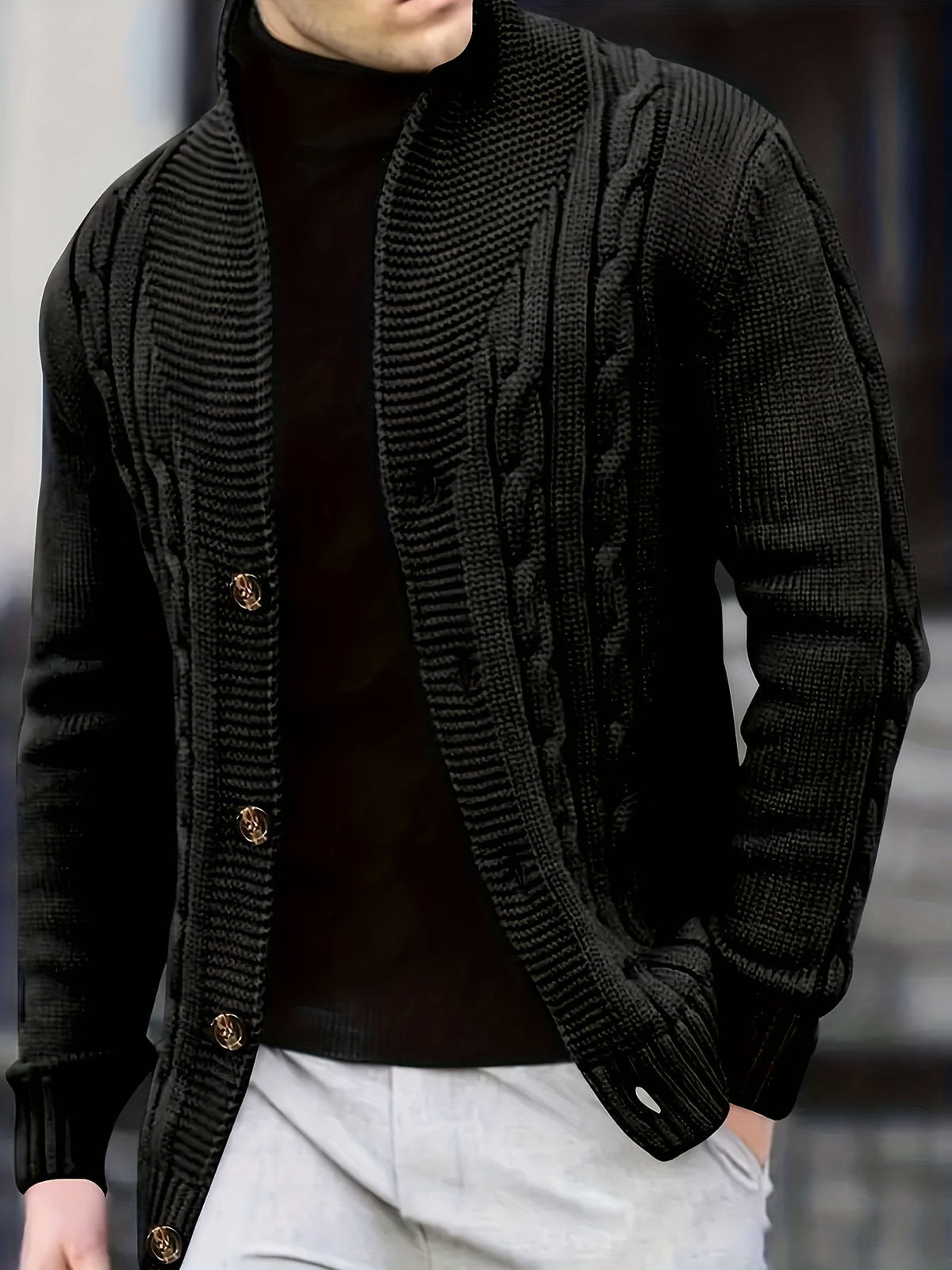 Donovan | Button-Up Cable Knit Cardigan