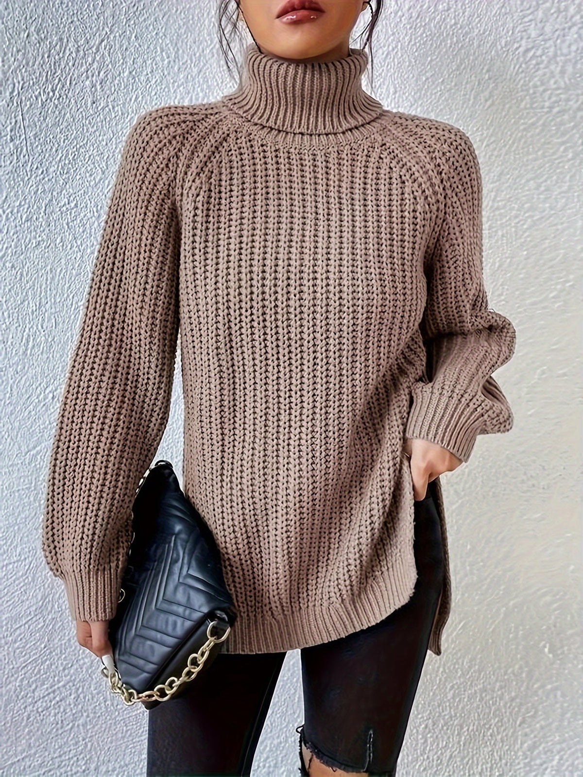 Women's Tailored Sweatshirt with High Collar