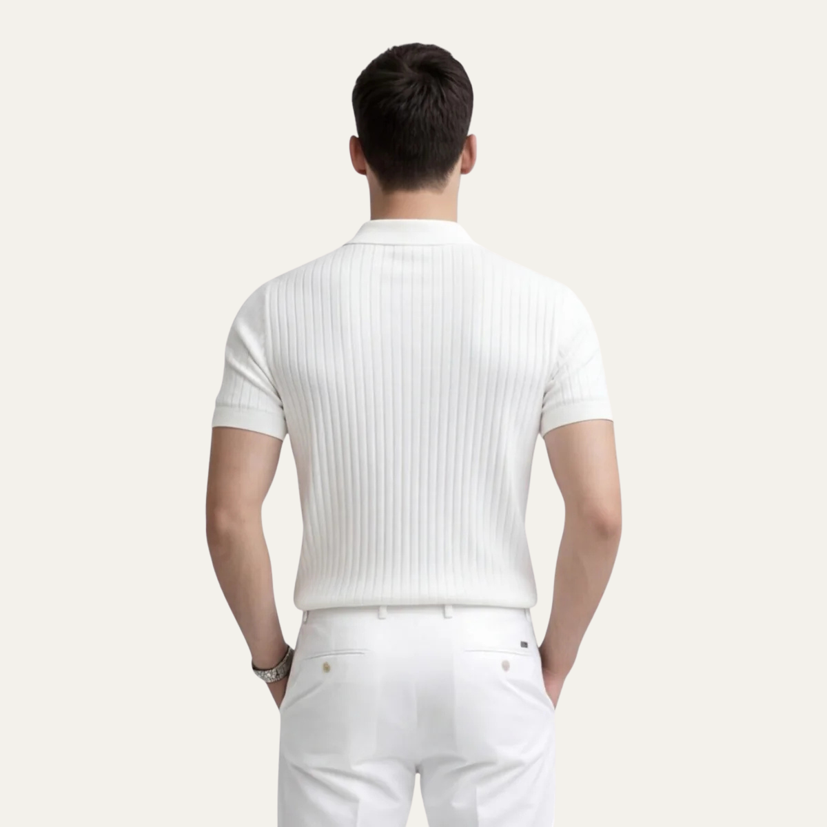 The Hawthorne Men’s Cotton Ribbed Polo Shirt