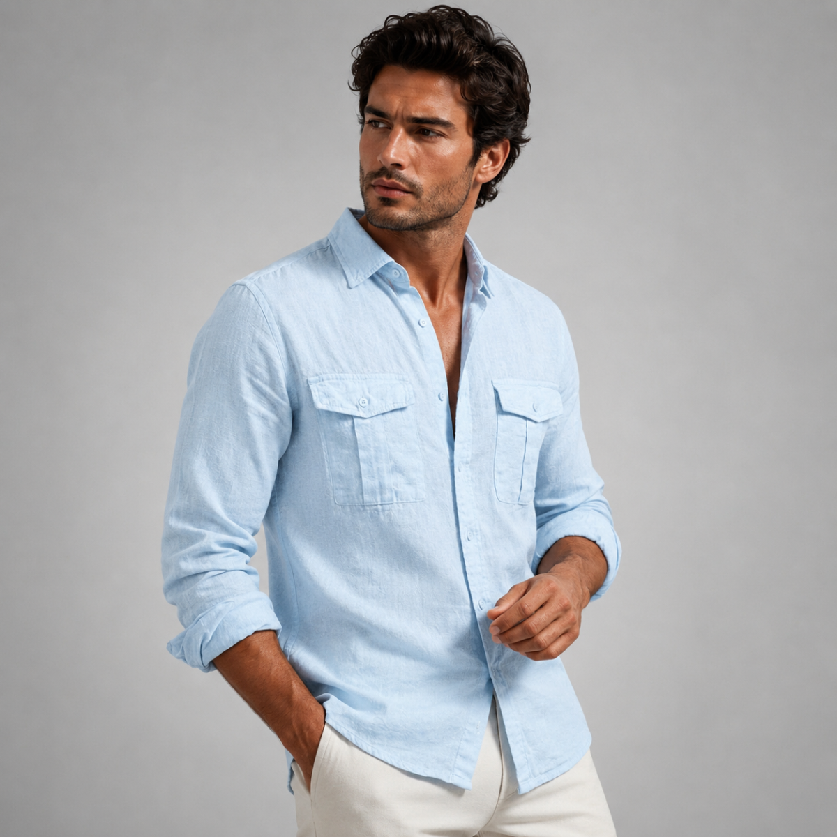 The Brera Men’s Casual Cotton Summer Linen Shirt