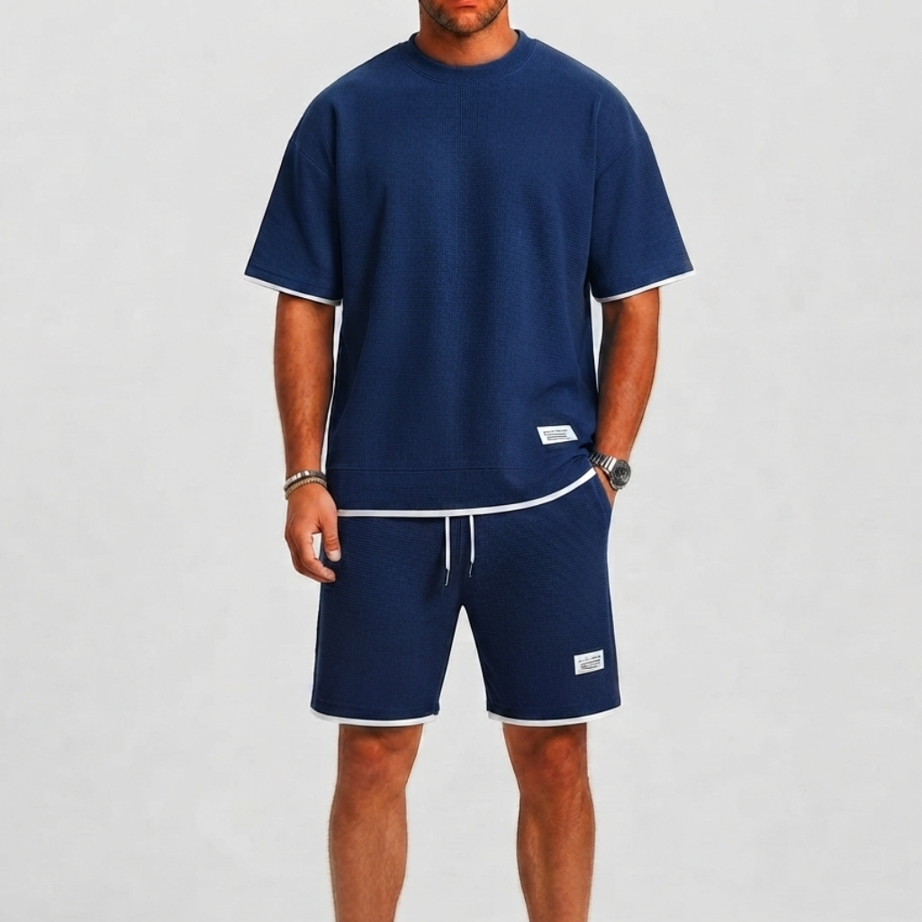 Men's Waffle Set with T-Shirt and Shorts