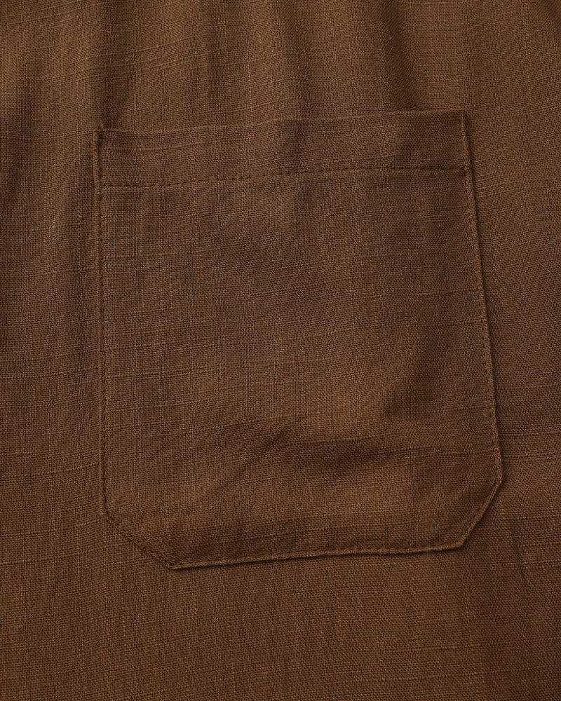 Men’s Mandarin Collar Shirt – Relaxed Fit Textured Cotton Shirt