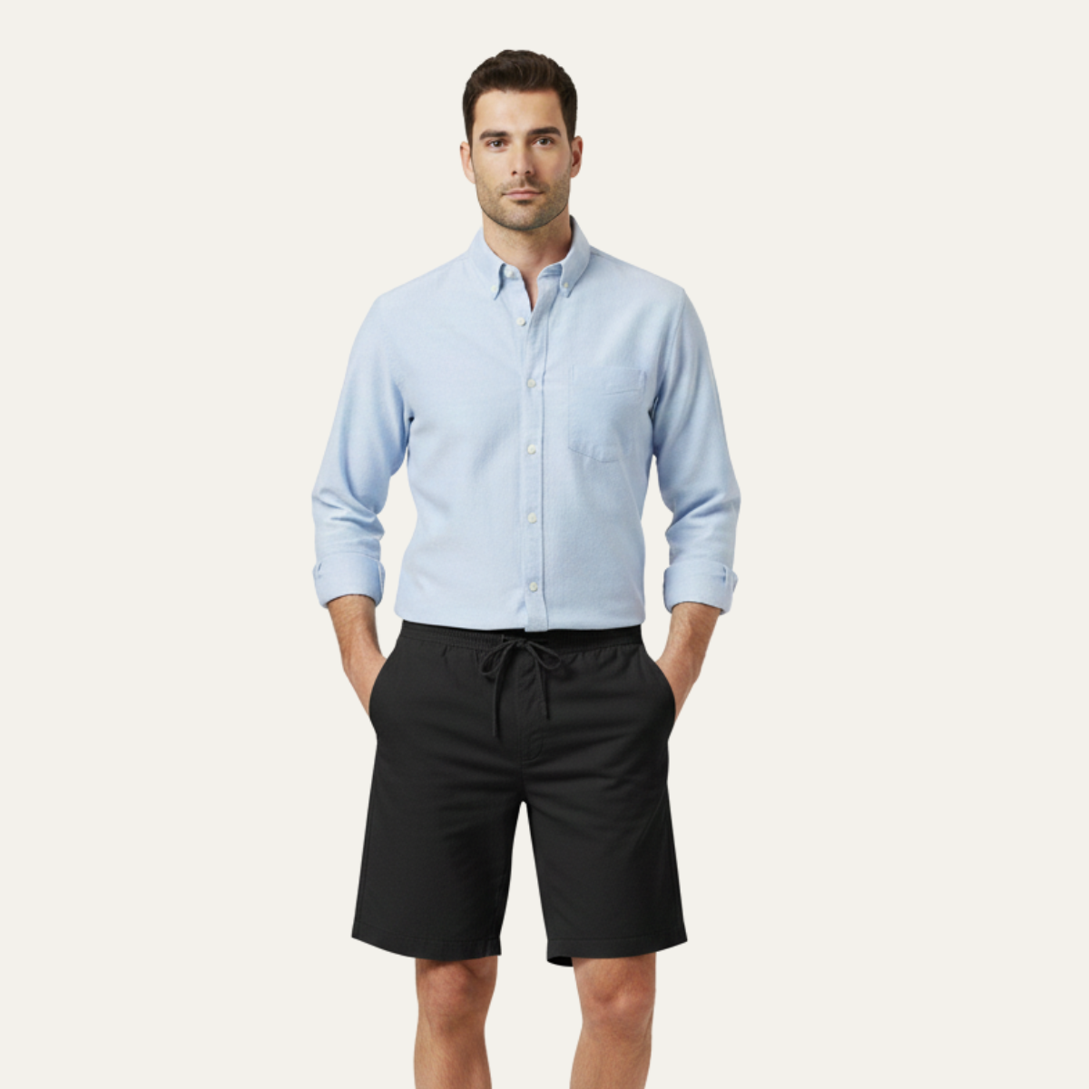 Linen Summer Drawstring Shorts for Men