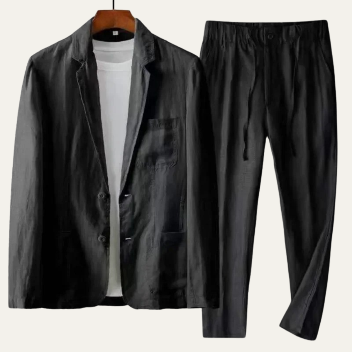 The Vipiteno Men’s Cotton Linen Two Piece Suit Set – Casual Blazer and Pants