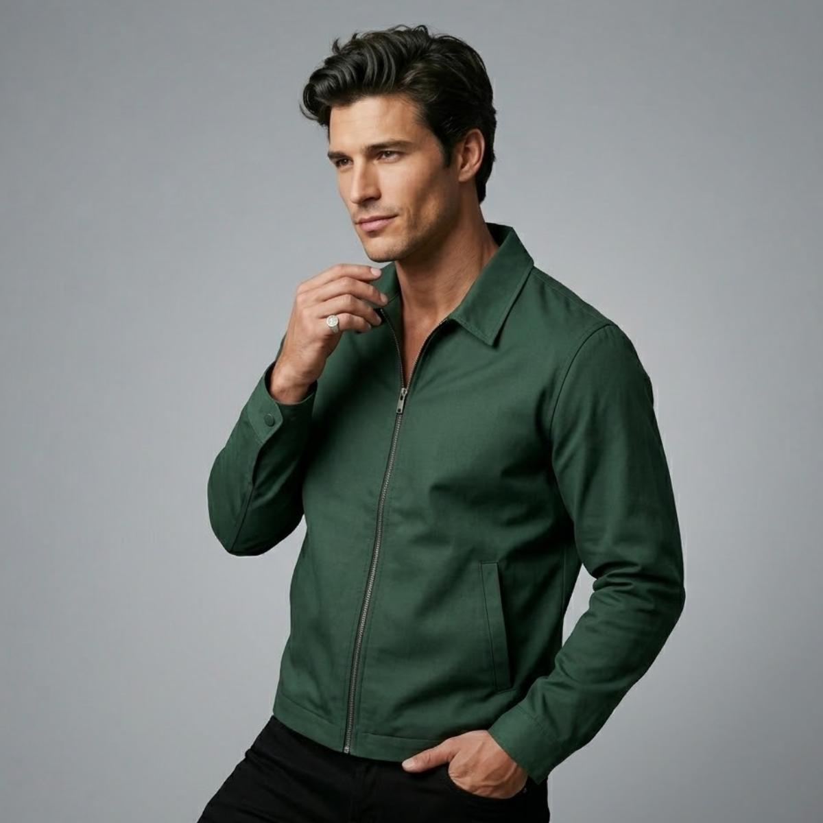 The Oakridge Men’s Harrington Lightweight Zip Up Jacket