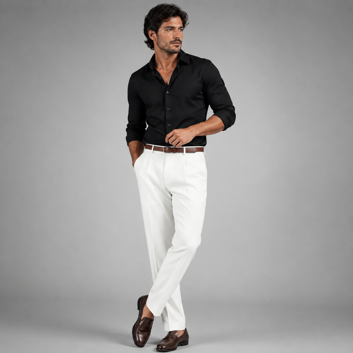 The Brookline Men’s Classic Straight Leg Loose Fit Linen Trousers