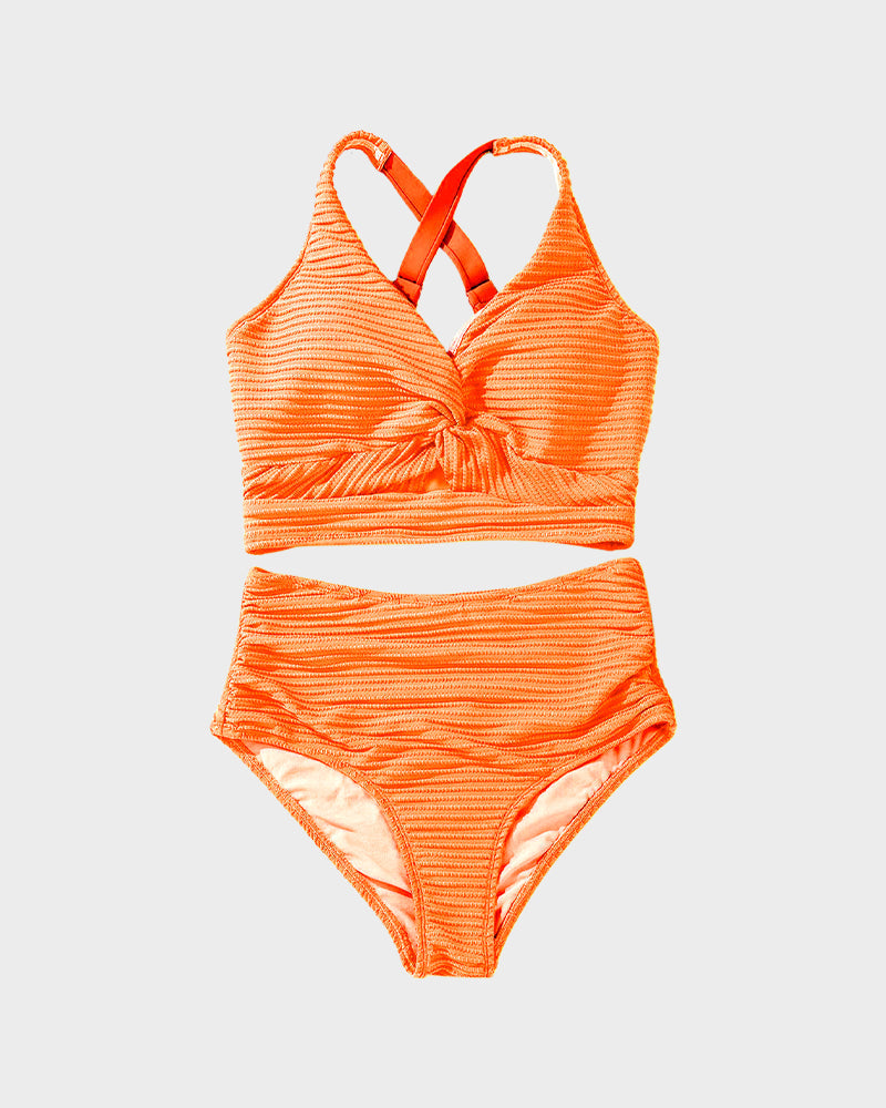 Ribbed High-Waisted Bikini Set for Women