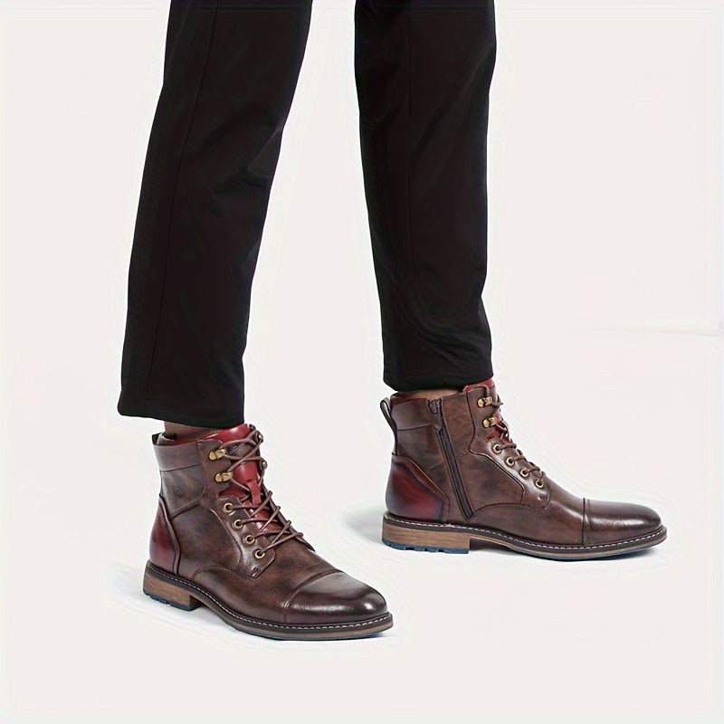 Wallace | Lace-Up Cap-Toe Boots