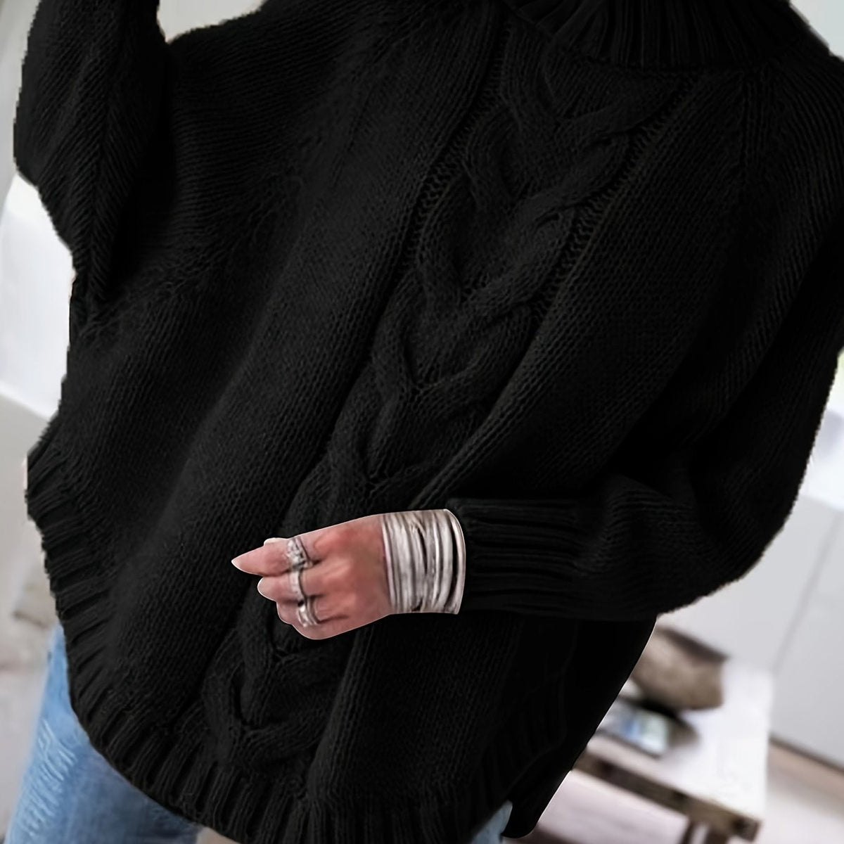 Women's Ribbed Pullover with Flared Hem