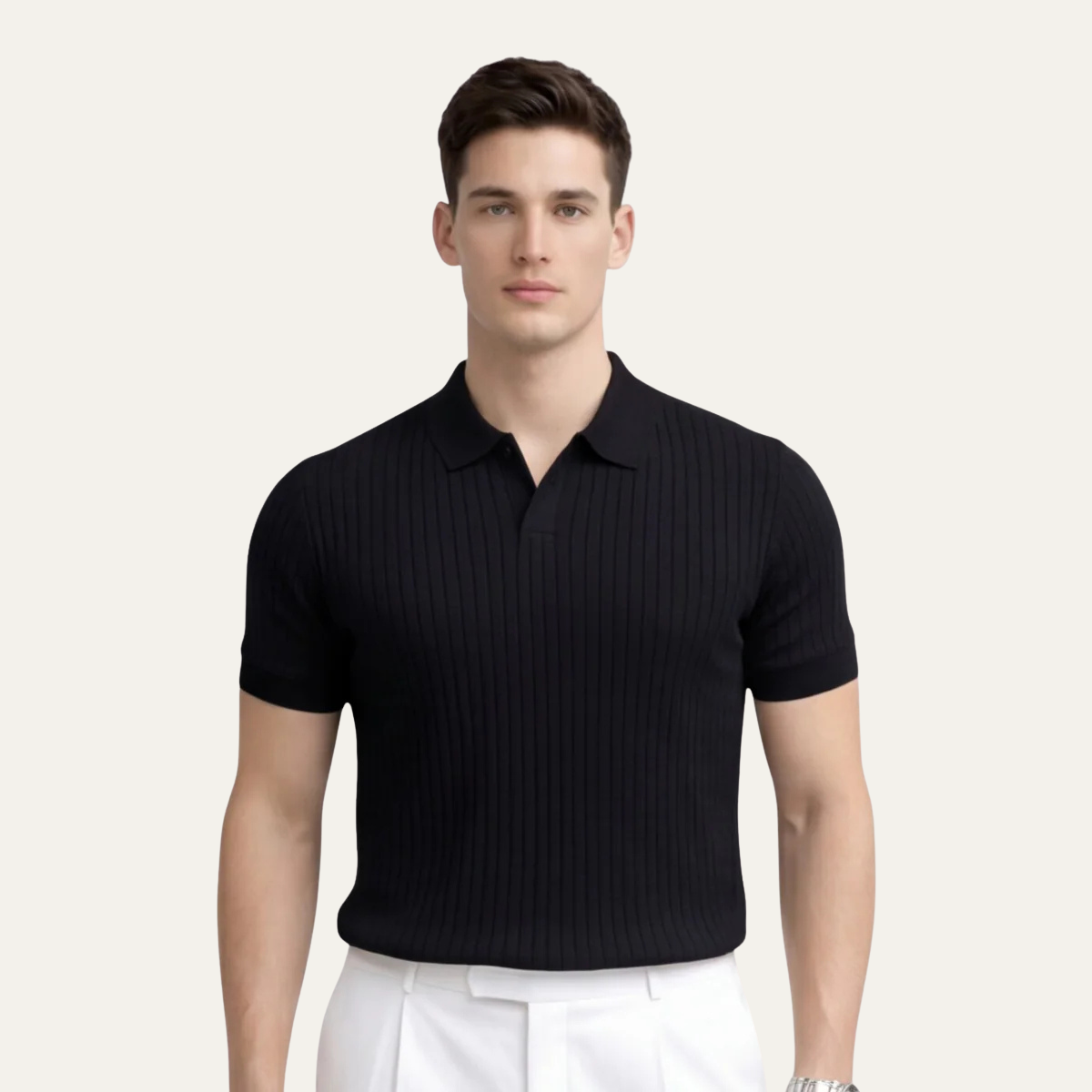 The Hawthorne Men’s Cotton Ribbed Polo Shirt