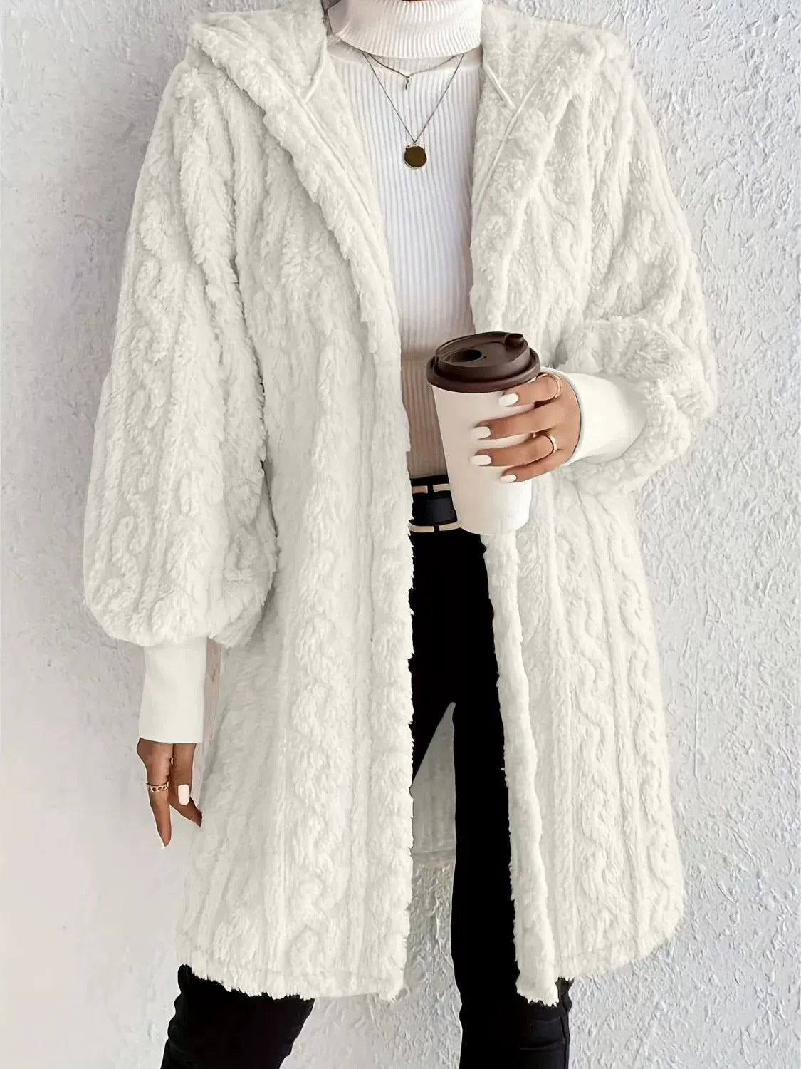 Lova | Cozy Hooded Plush Cardigan – Soft and Relaxed Fit for Fall and Winter