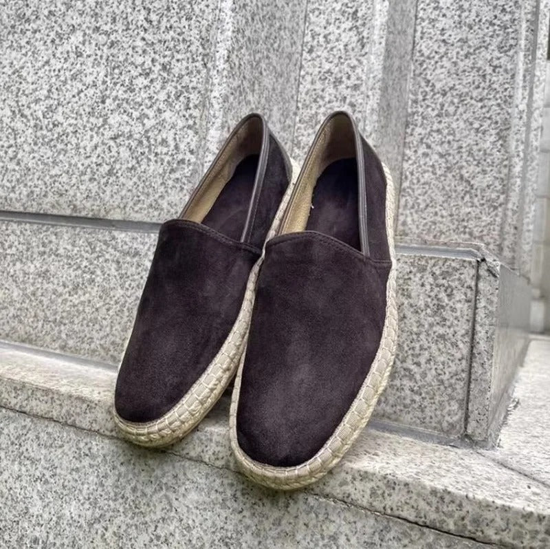 OLD MONEY Tressed Suede Loafers