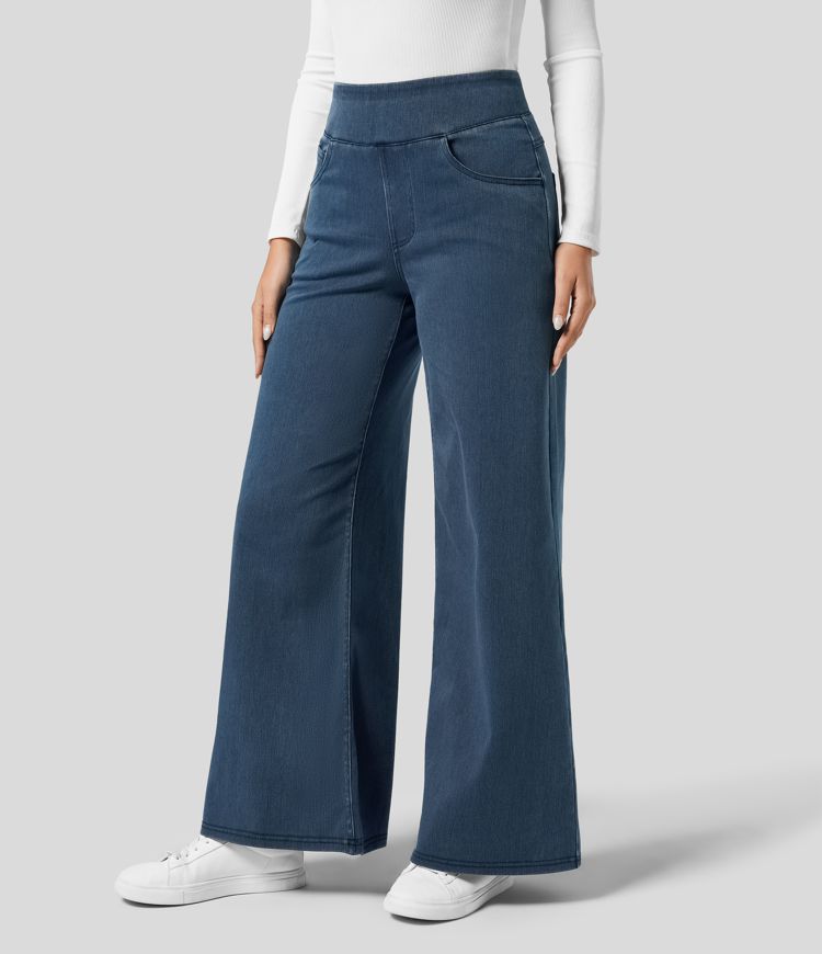 Ladies' Comfy High-Waisted Stretch Trousers | Stylish, Smooth and Flattering