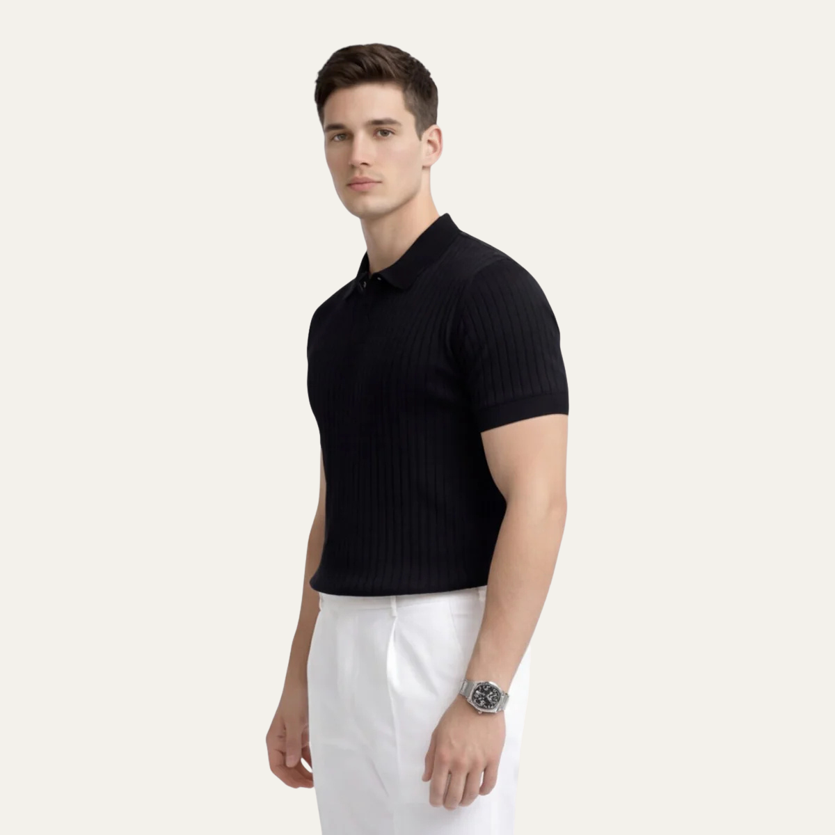 The Hawthorne Men’s Cotton Ribbed Polo Shirt