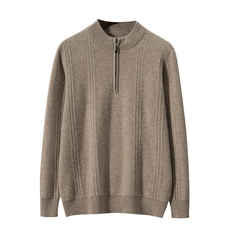 Wool Ribbed Half-Zip