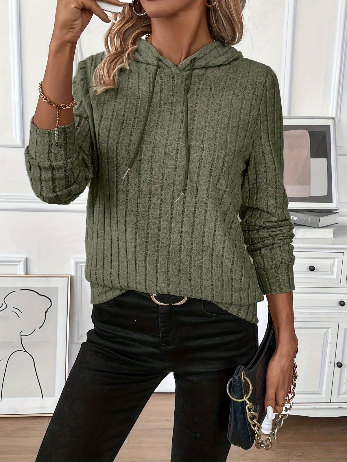 Noreen | Comfy Ribbed Hoodie