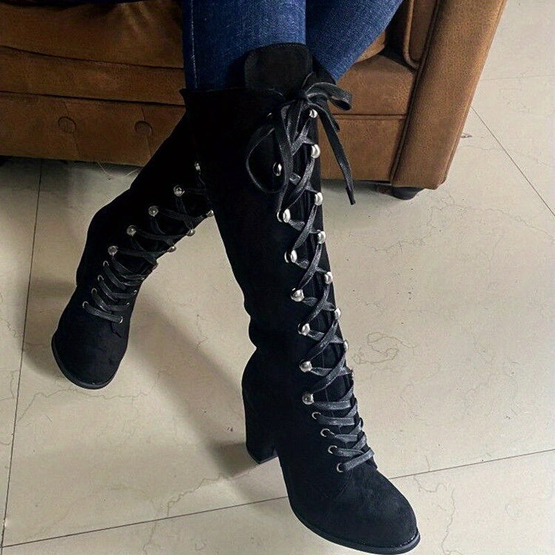 Clarissa | Knee-High Lace-Up Boots