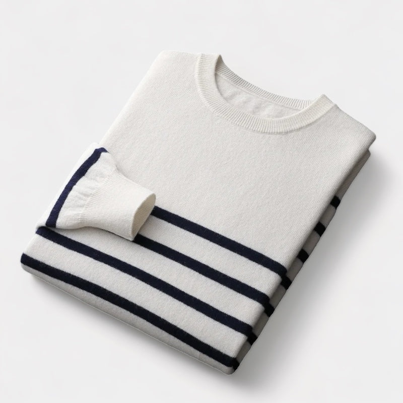 OLD MONEY Merino Wool Navy Sweater