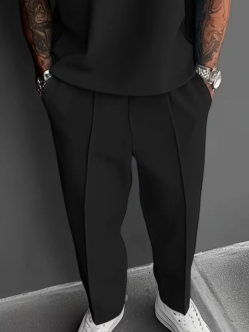 Men's Set with V-Neck and Straight Trousers