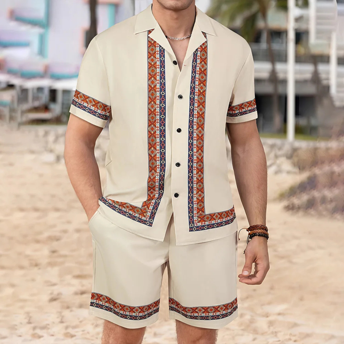 The Meadowford Ridge Men’s Lightweight Print Set – Shirt & Shorts