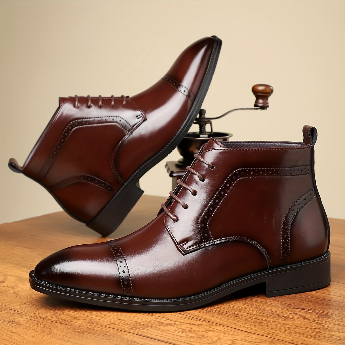 Redmond | Elegant Cap-Toe Lace-Up Boots