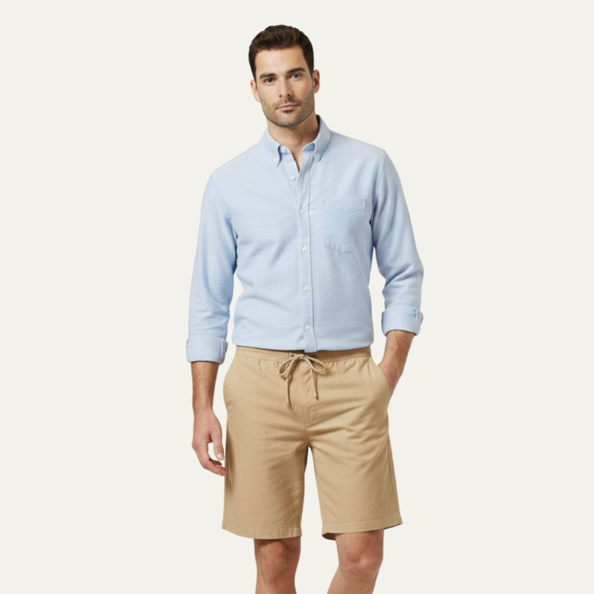Linen Summer Drawstring Shorts for Men