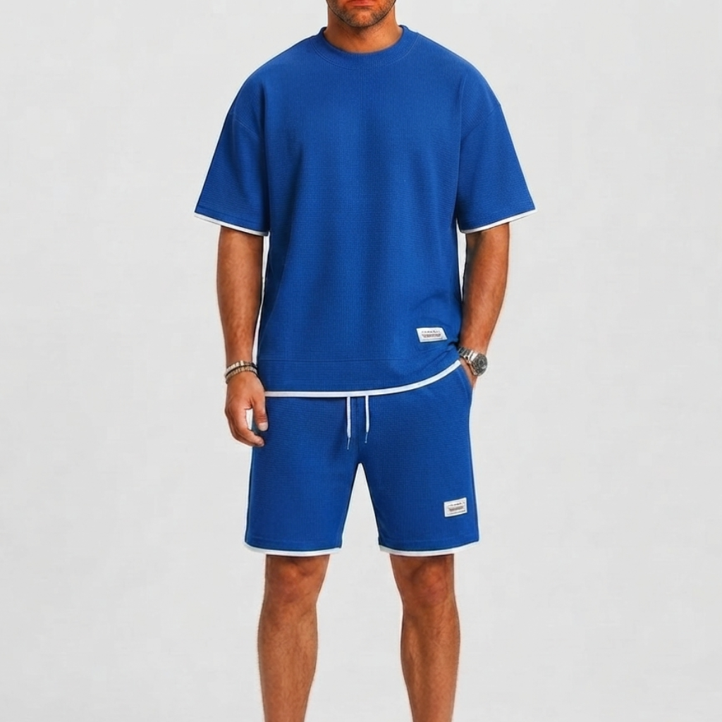 Men's Waffle Set with T-Shirt and Shorts