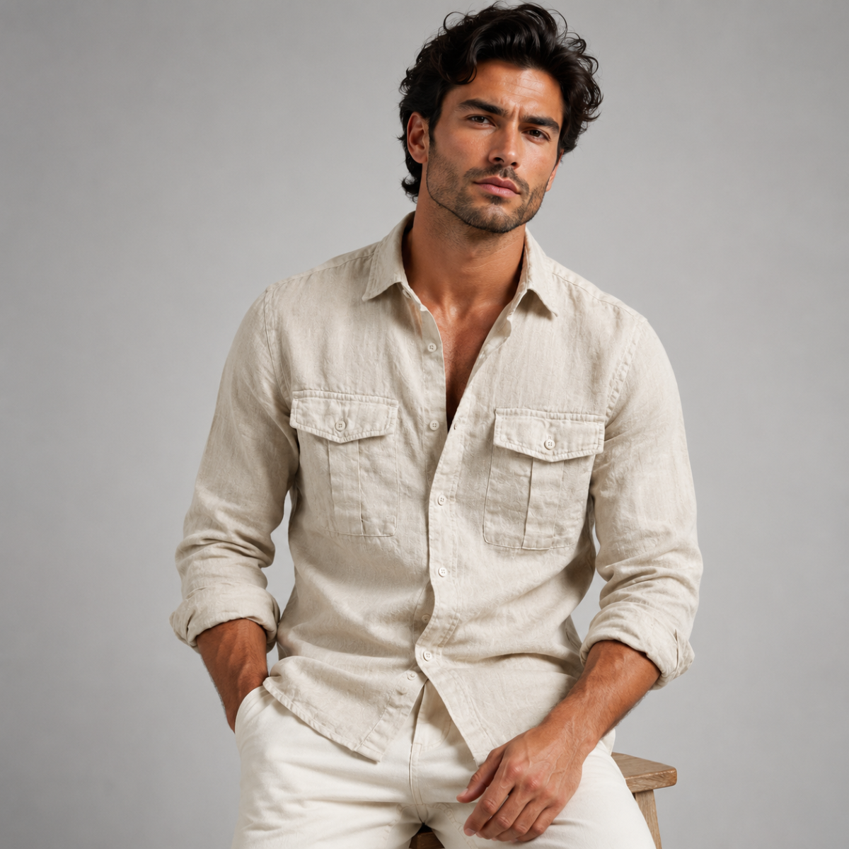 The Brera Men’s Casual Cotton Summer Linen Shirt