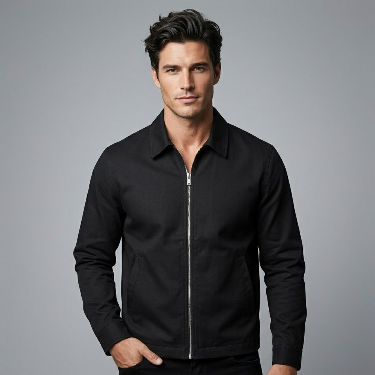 The Oakridge Men’s Harrington Lightweight Zip Up Jacket