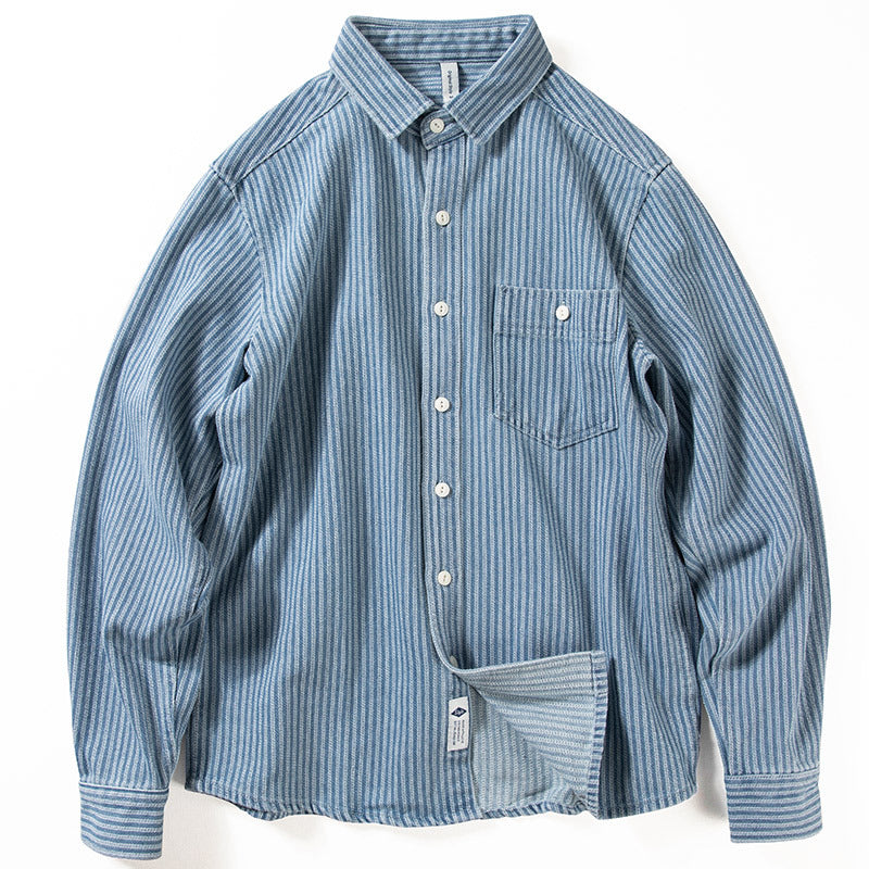 Striped Loose Button-Up