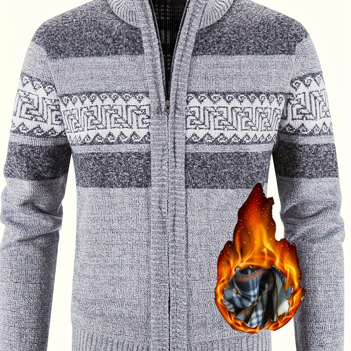 Brooks | Stylish Patterned Full-Zip Cardigan