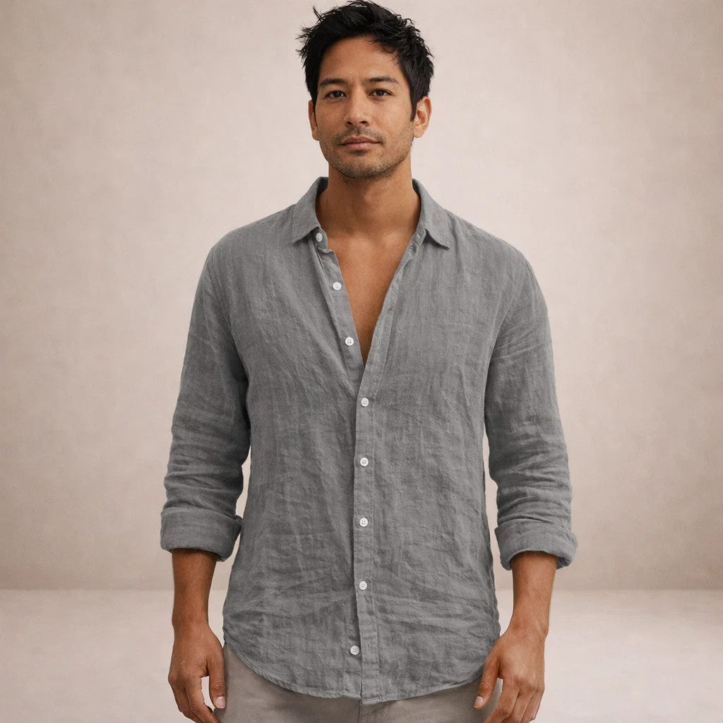 Regular Fit Linen Summer Shirt for Men