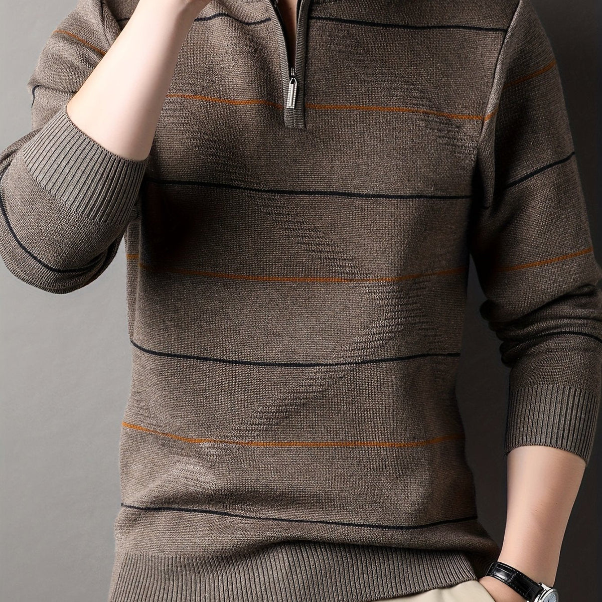 Tristan | Ribbed Knit Sweater with Half-Zip Design