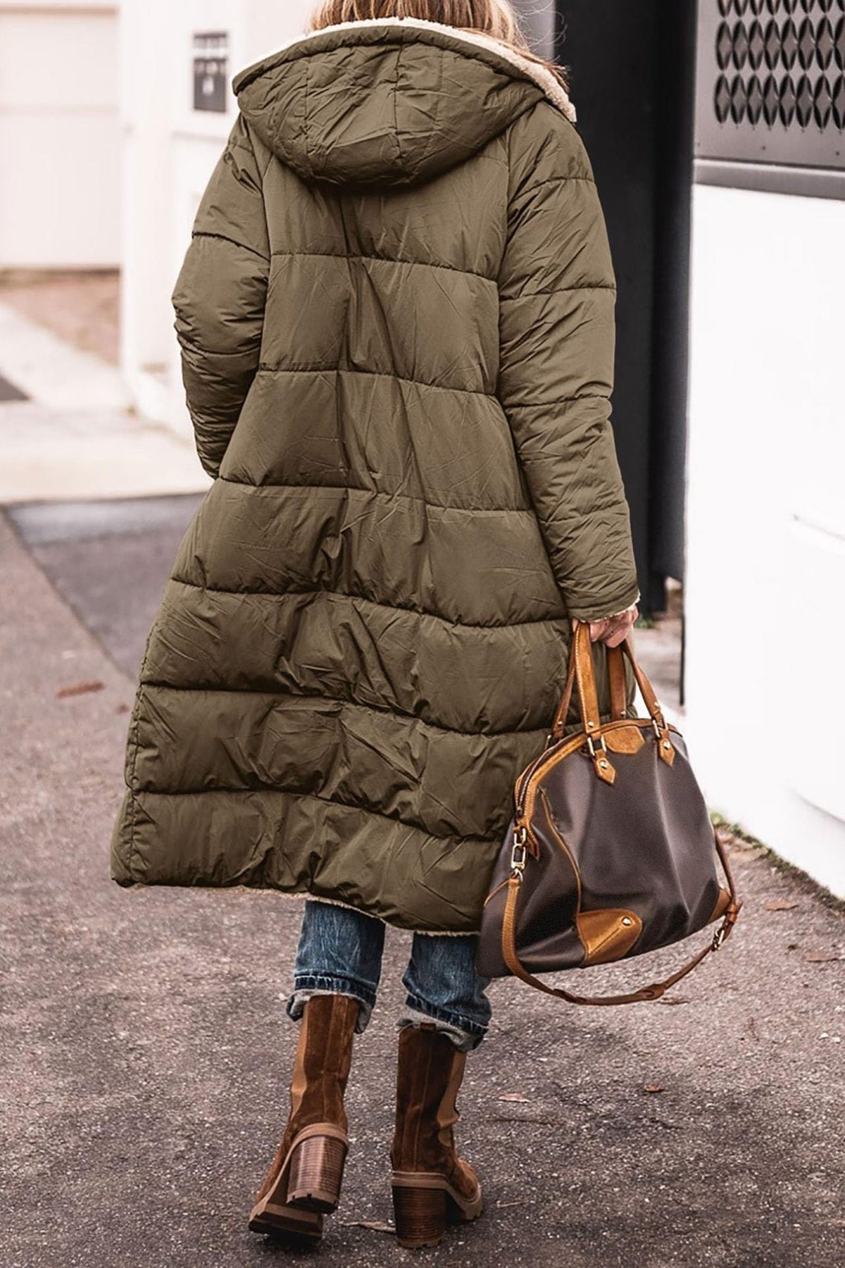 Frida | Cozy Long Padded Coat with Teddy Lining and Hood