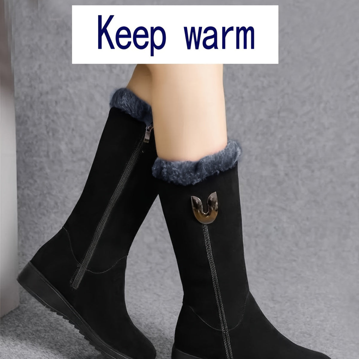 Annalise | Mid-Calf Boots with Luxurious Fur Trim