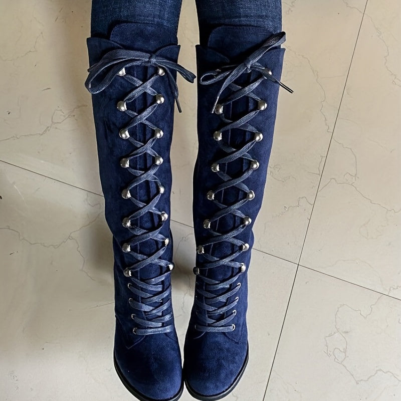 Clarissa | Knee-High Lace-Up Boots