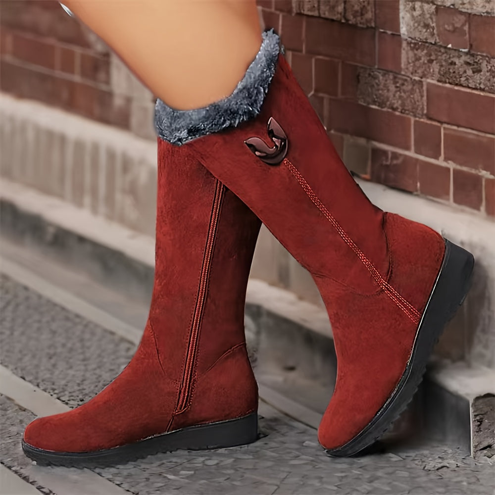 Annalise | Mid-Calf Boots with Luxurious Fur Trim