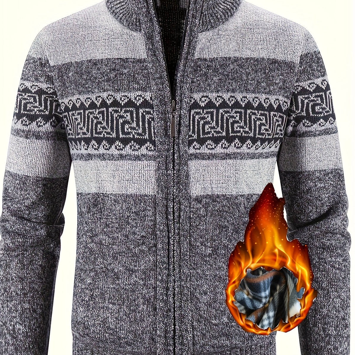Brooks | Stylish Patterned Full-Zip Cardigan