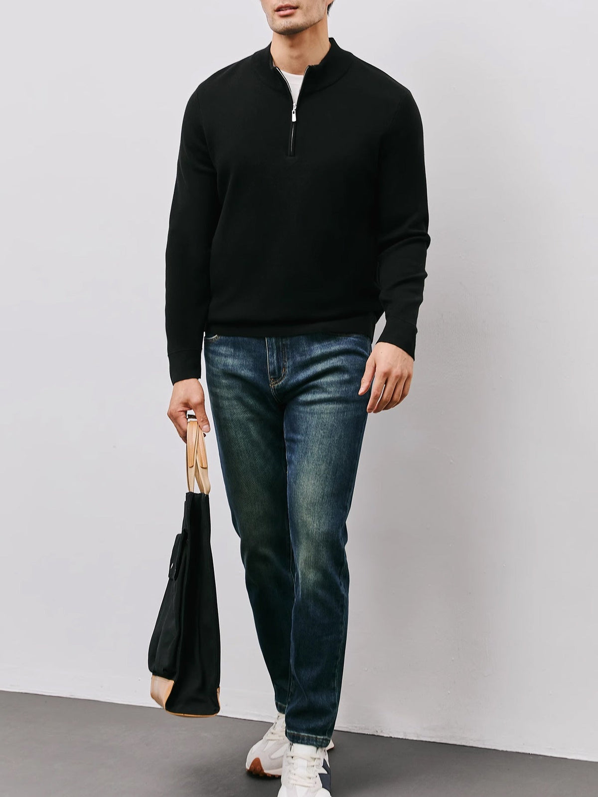 Silas | Elegant Half-Zip Knit Sweater
