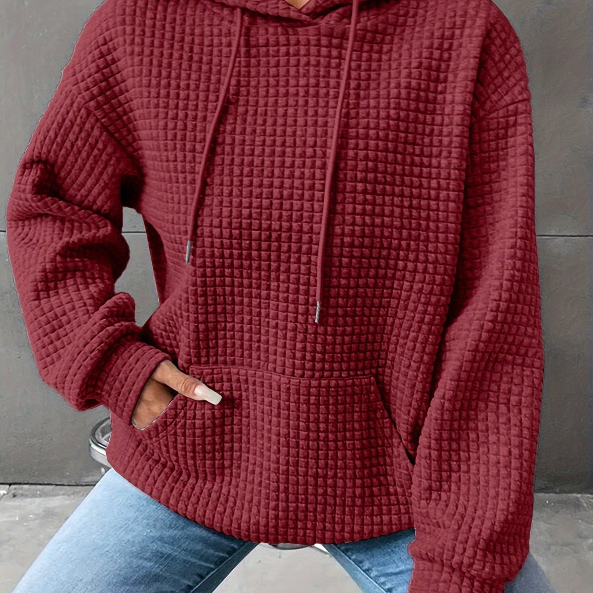 Women's Hooded Sweatshirt | Cozy Waffle Texture