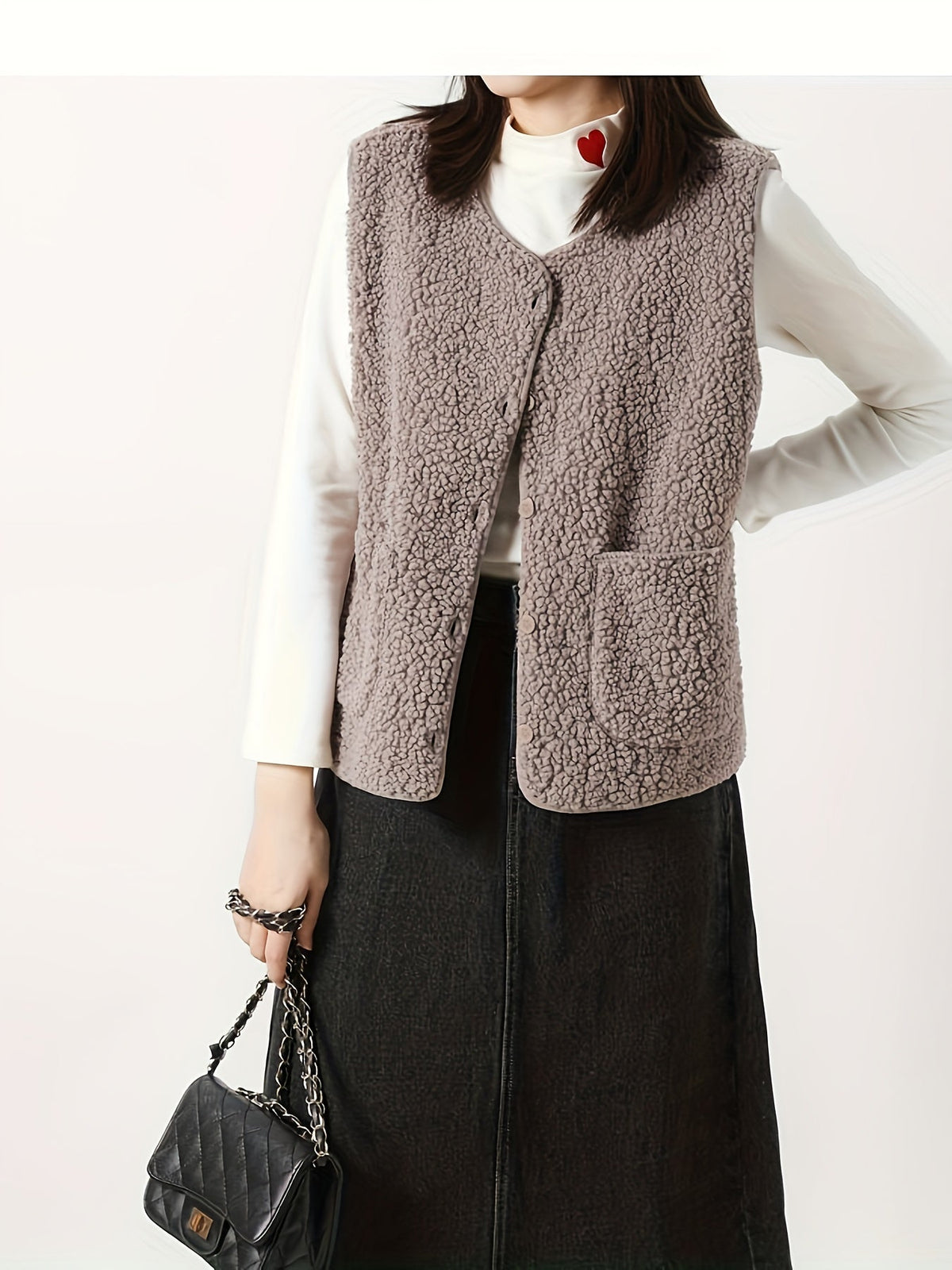 Estella | Textured Button-Down Vest