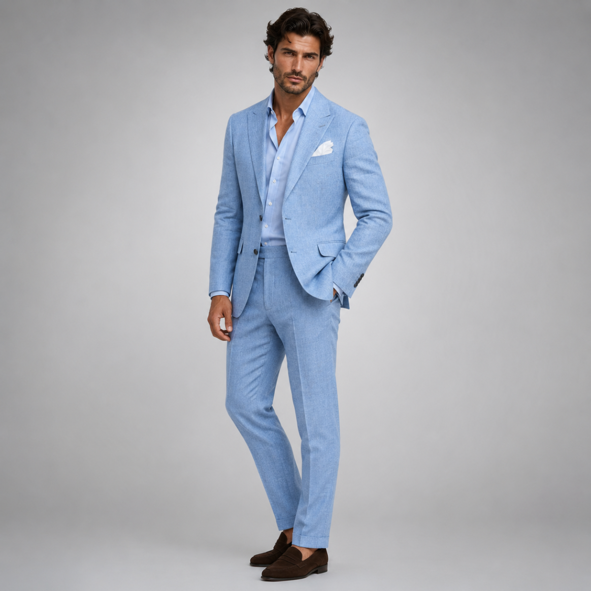 The Hillford Men’s Linen Slim Fit 2 Piece Suit – Blazer and Trousers