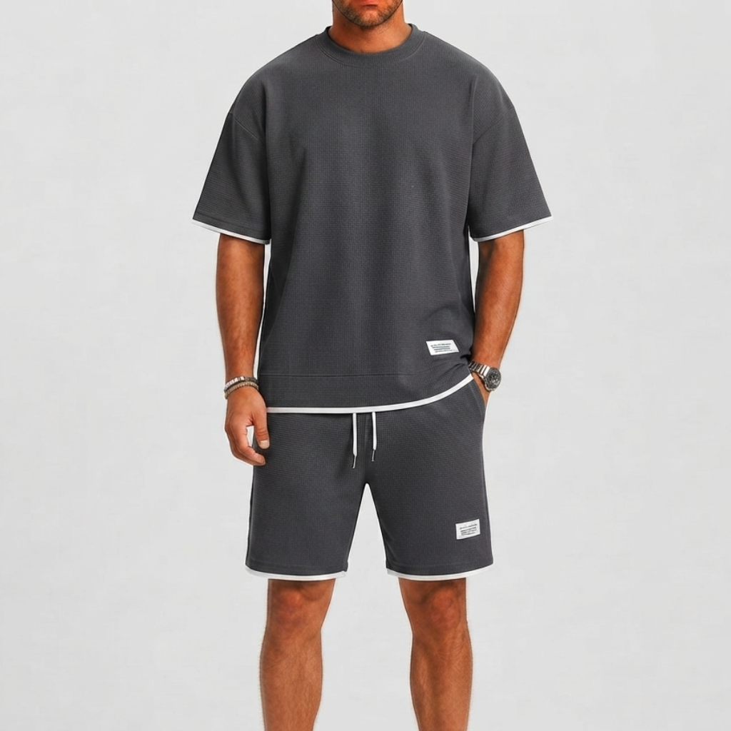 Men's Waffle Set with T-Shirt and Shorts