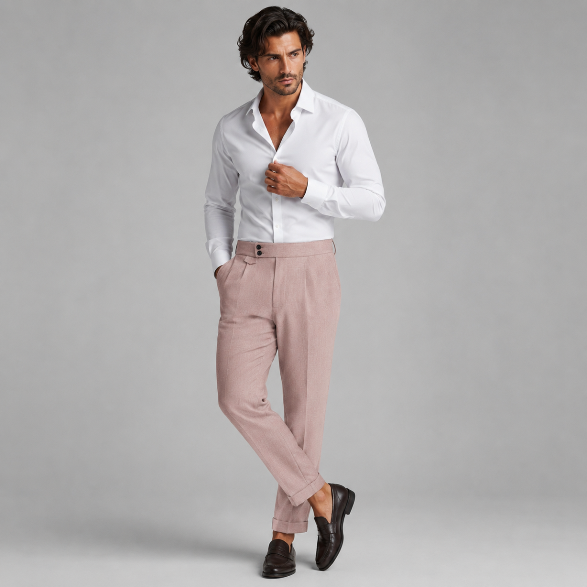 The Hobart Men’s Tailored High-Waisted Pleated Dress Trousers
