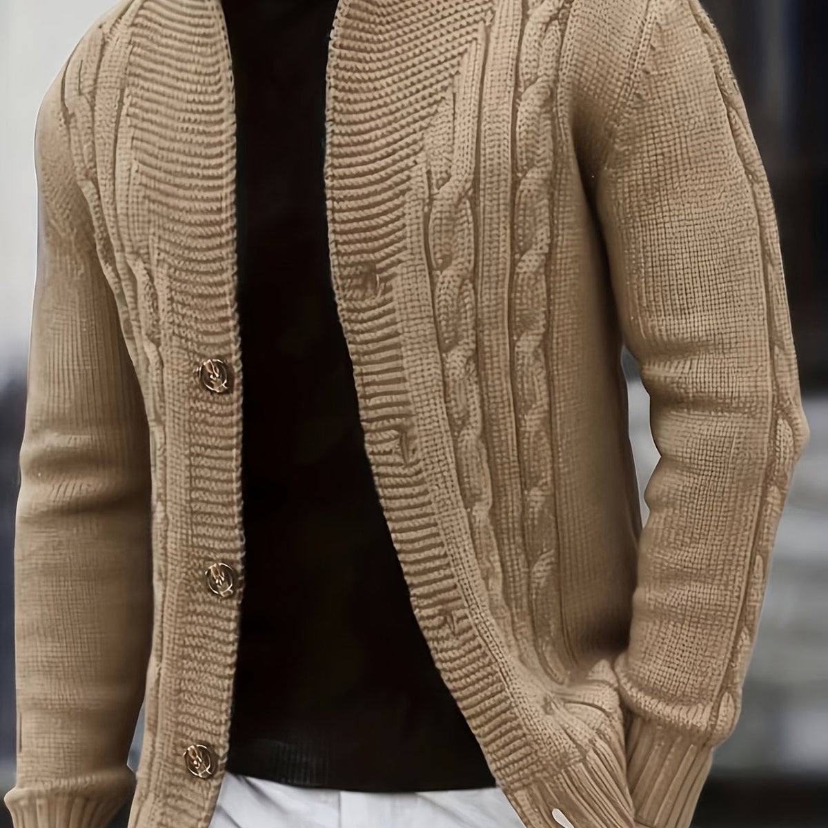 Donovan | Button-Up Cable Knit Cardigan