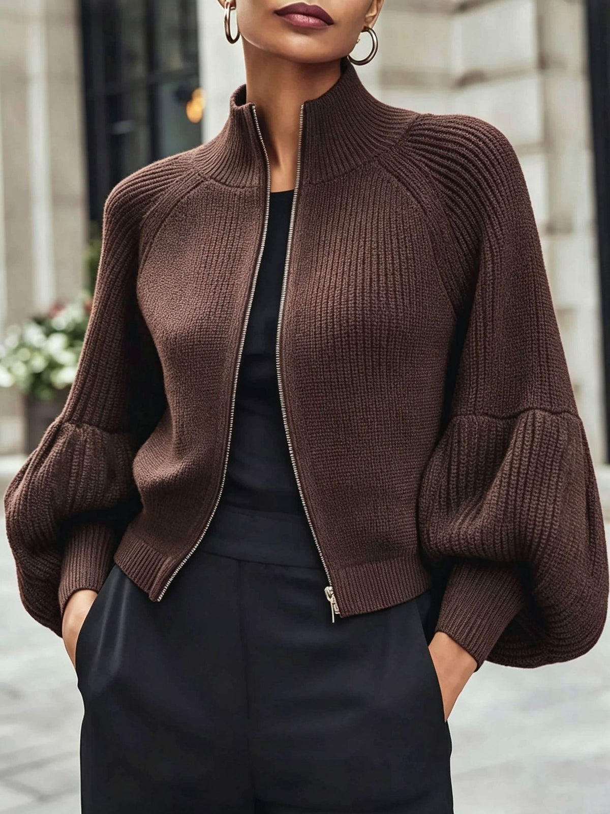 Anthea | Short Zip-Up Cardigan